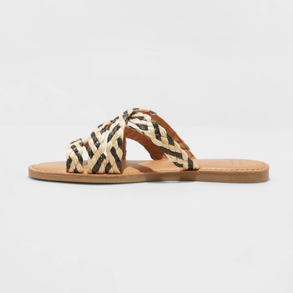 Trendy Raffia Boho Style Sandals Size 10 - Picture 4 of 9